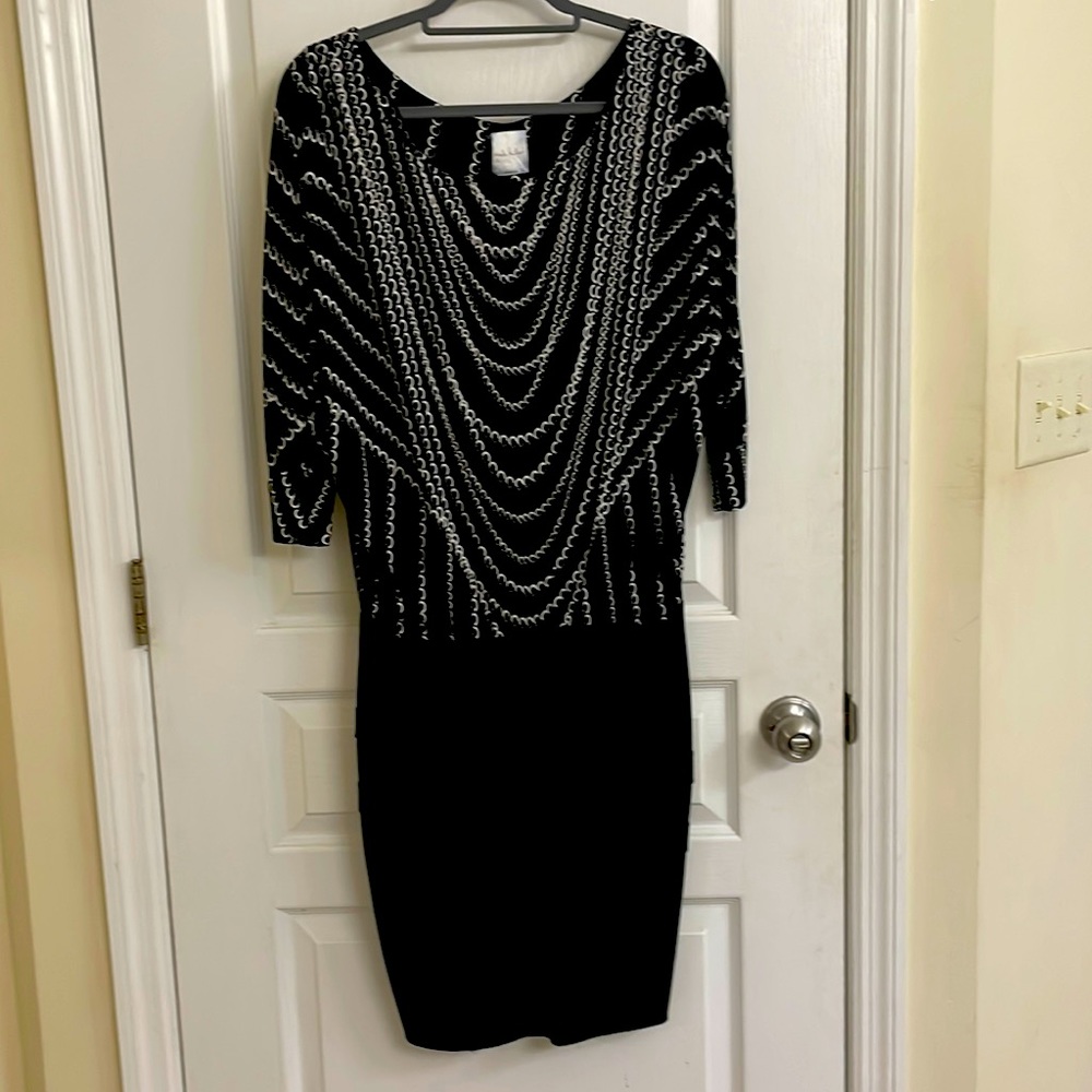 Nicole Miller Studio size M black & white dress